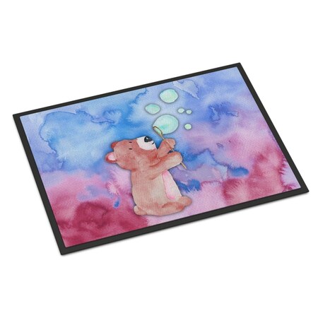 Carolines Treasures 24 x 36 in. Bear & Bubbles Watercolor Indoor or Outdoor Mat BB7347JMAT